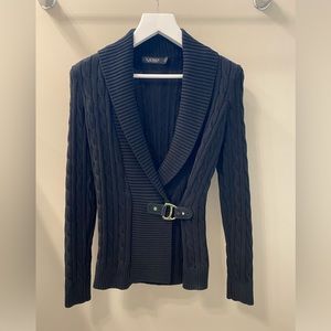NWOT Ralph Lauren, black buckle sweater. Size S